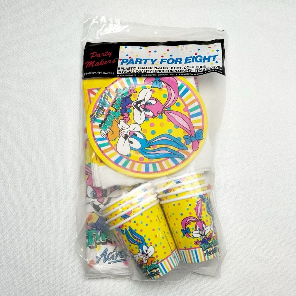 Vintage Looney tunes tiny toon adventures Birthday Party for eight plates napkin